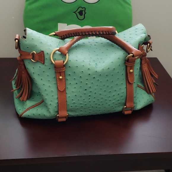 Dooney and Bourke Seafoam Ostrich Satchel - Picture 3 of 8